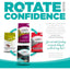 Four vibrant NutriSource Element Series Classic Catch Grain Free Dry Cat Food bags are shown on a teal and white background, promoting easy rotational feeding and featuring Rotate with Confidence plus highlights of premium protein formulas.