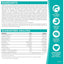 A NutriSource Element Series Classic Catch Grain Free Dry Cat Food label with ingredients, guaranteed analysis, and features like 80%+ premium protein, digestive enzyme blend, and taurine for heart health shown next to aqua icons.