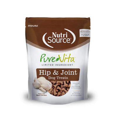 NutriSource PureVita LID Hip and Joint Chicken Dog Treats 6 oz NutriSource