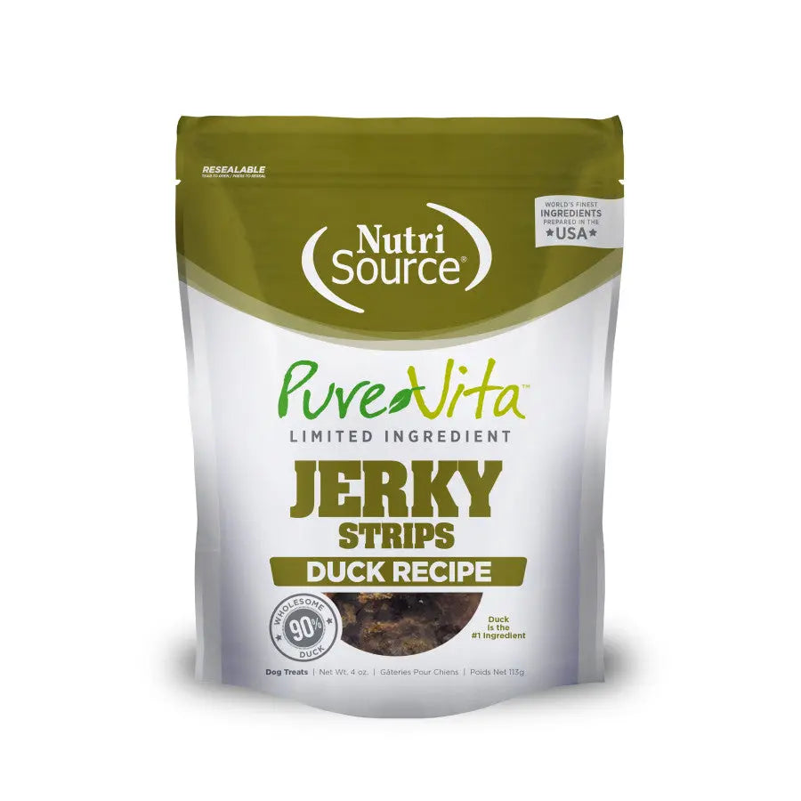 Pure Vita Duck Jerky Dog Treats 4 oz