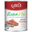 A can of NutriSource PureVita LID Pate Grain Free Wet Dog Food. The label features beef steaks, highlights beef as the #1 ingredient, includes added postbiotics, and promotes a wholesome grain-free recipe.