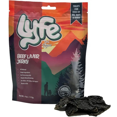 OC Lyfe Beef Liver Jerky for Dogs 4oz OC Raw