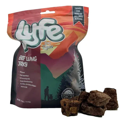 OC Lyfe Beef Lung Jerky for Dogs 4oz OC Raw