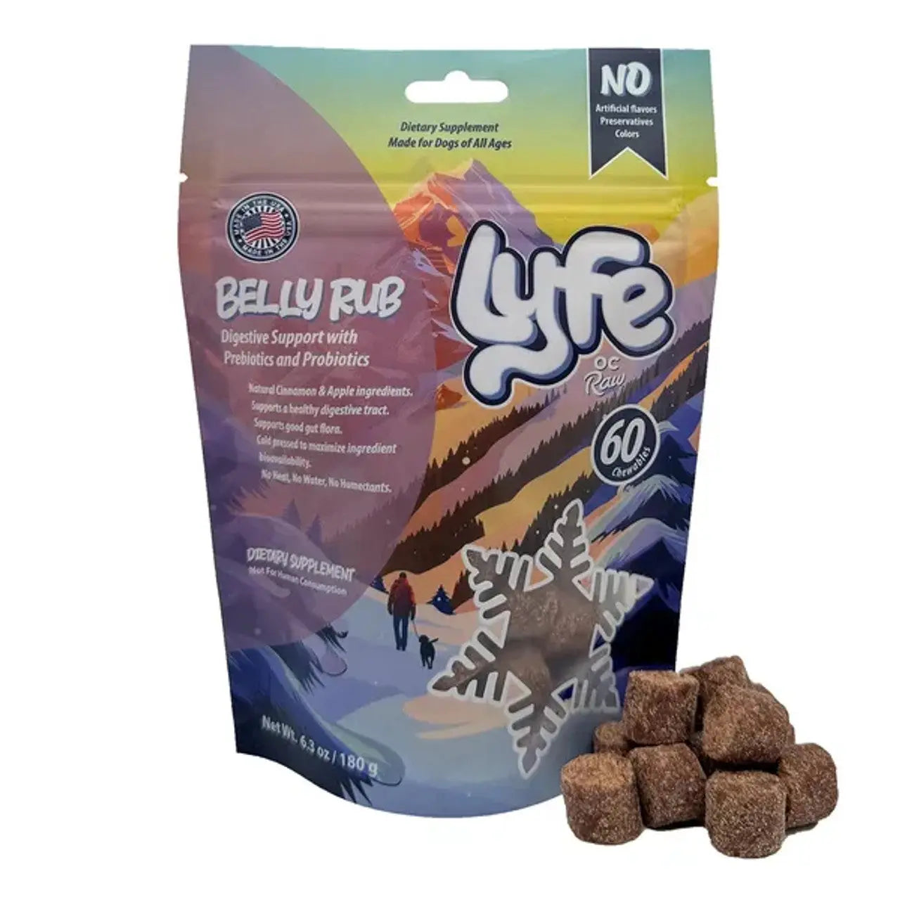 OC Lyfe Belly Rub Cold Press Chews 6oz OC Raw