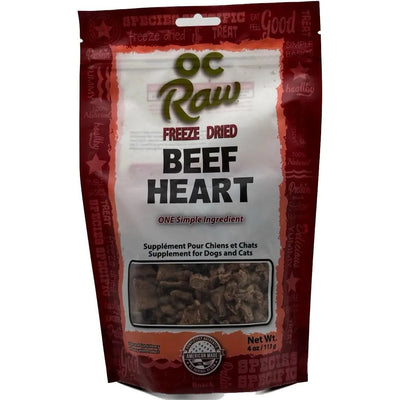 OC Raw Beef Hearts Freeze Dried Dog Treats 4oz OC Raw