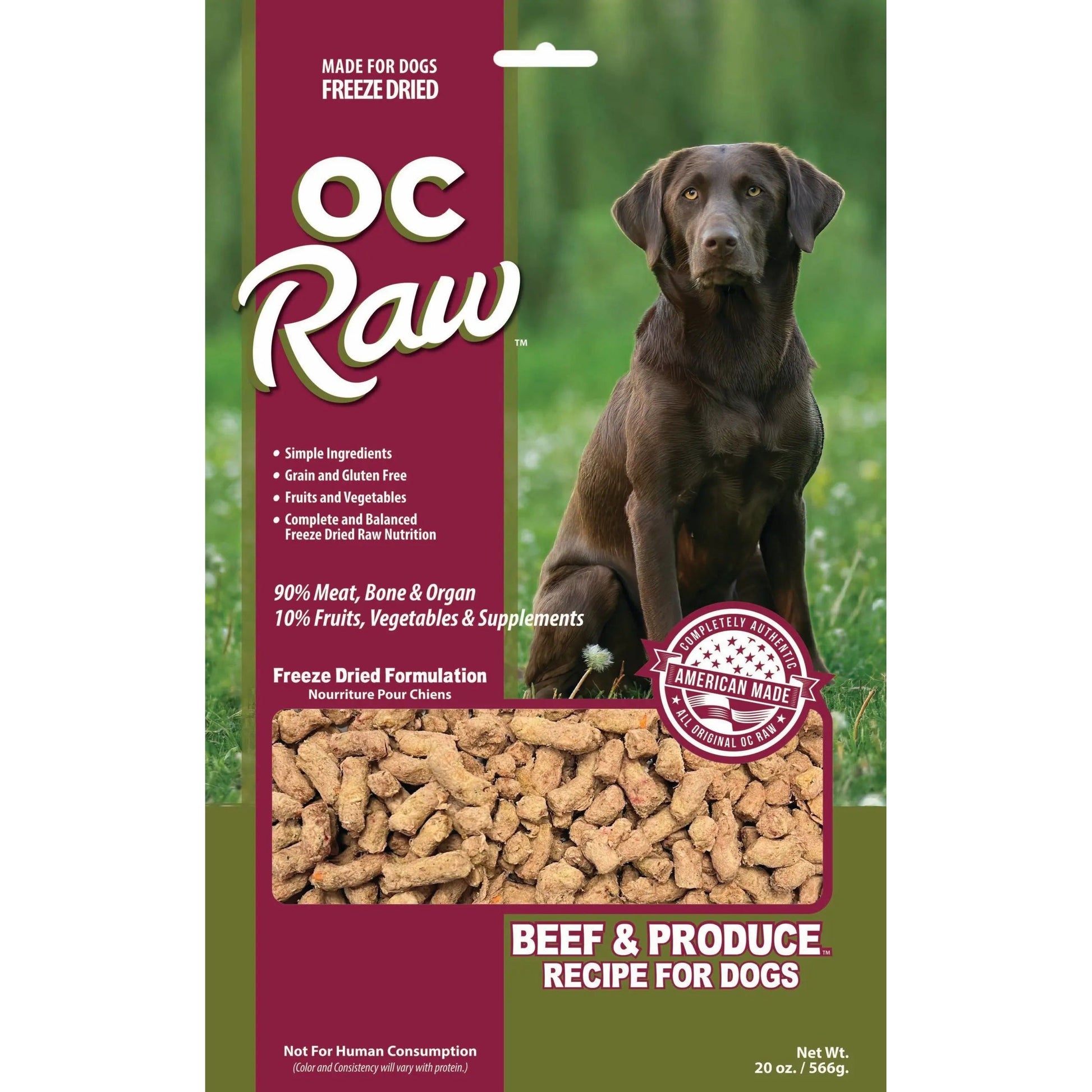 OC Raw Freeze Dried Meaty Rox Beef & Produce Dog Food OC Raw