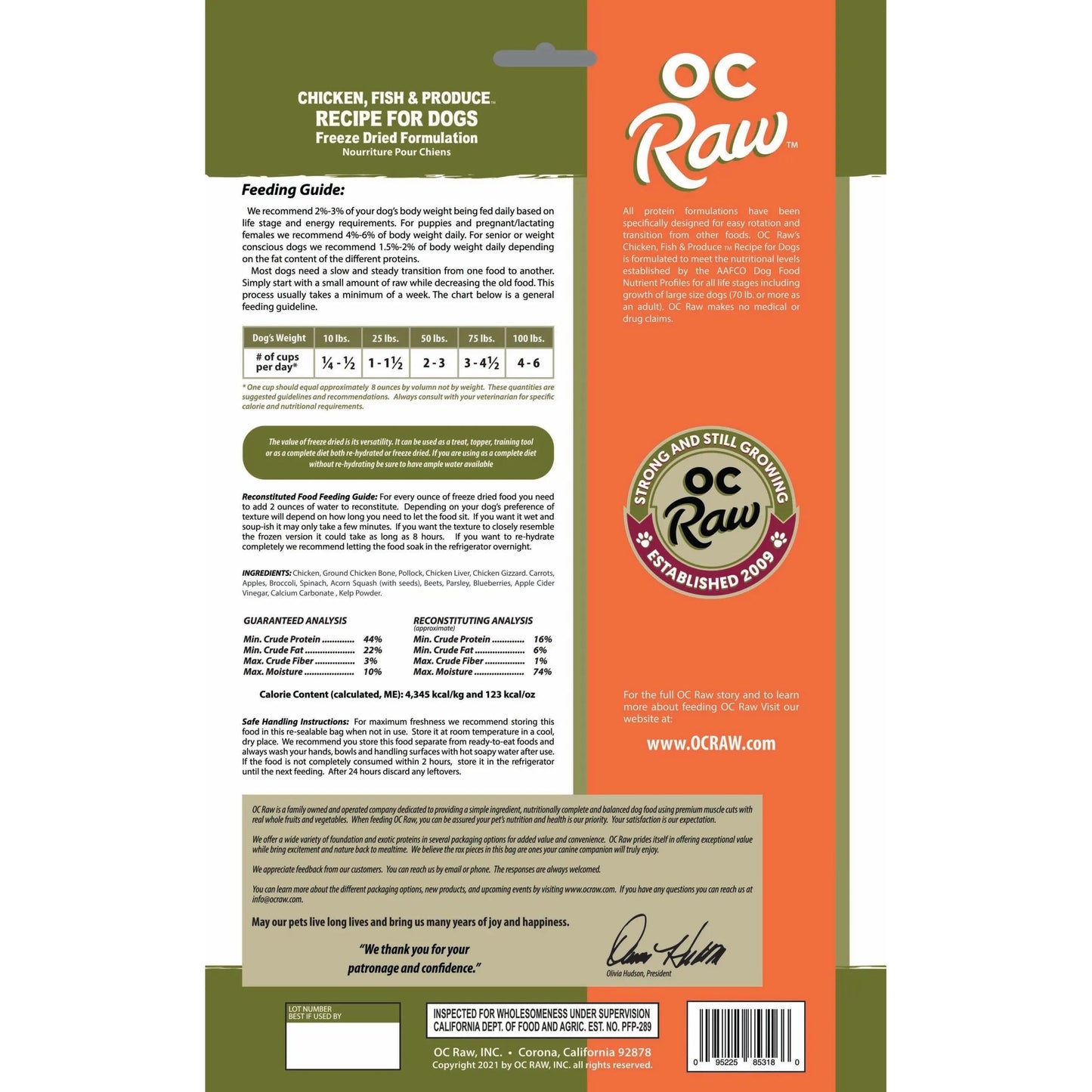 OC Raw Freeze Dried Meaty Rox Chicken, Fish & Produce Dog Food OC Raw