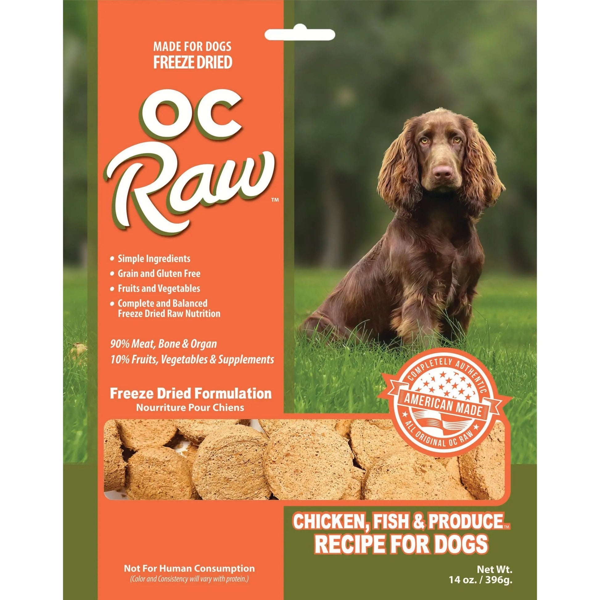 OC Raw Freeze Dried Meaty Rox Chicken, Fish & Produce Sliders Dog Food 14oz OC Raw