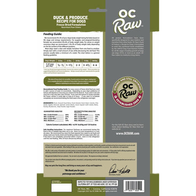 OC Raw Freeze Dried Meaty Rox Duck & Produce  Dog Food OC Raw