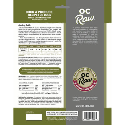 OC Raw Freeze Dried Meaty Rox Duck & Produce Sliders Dog Food 14oz OC Raw