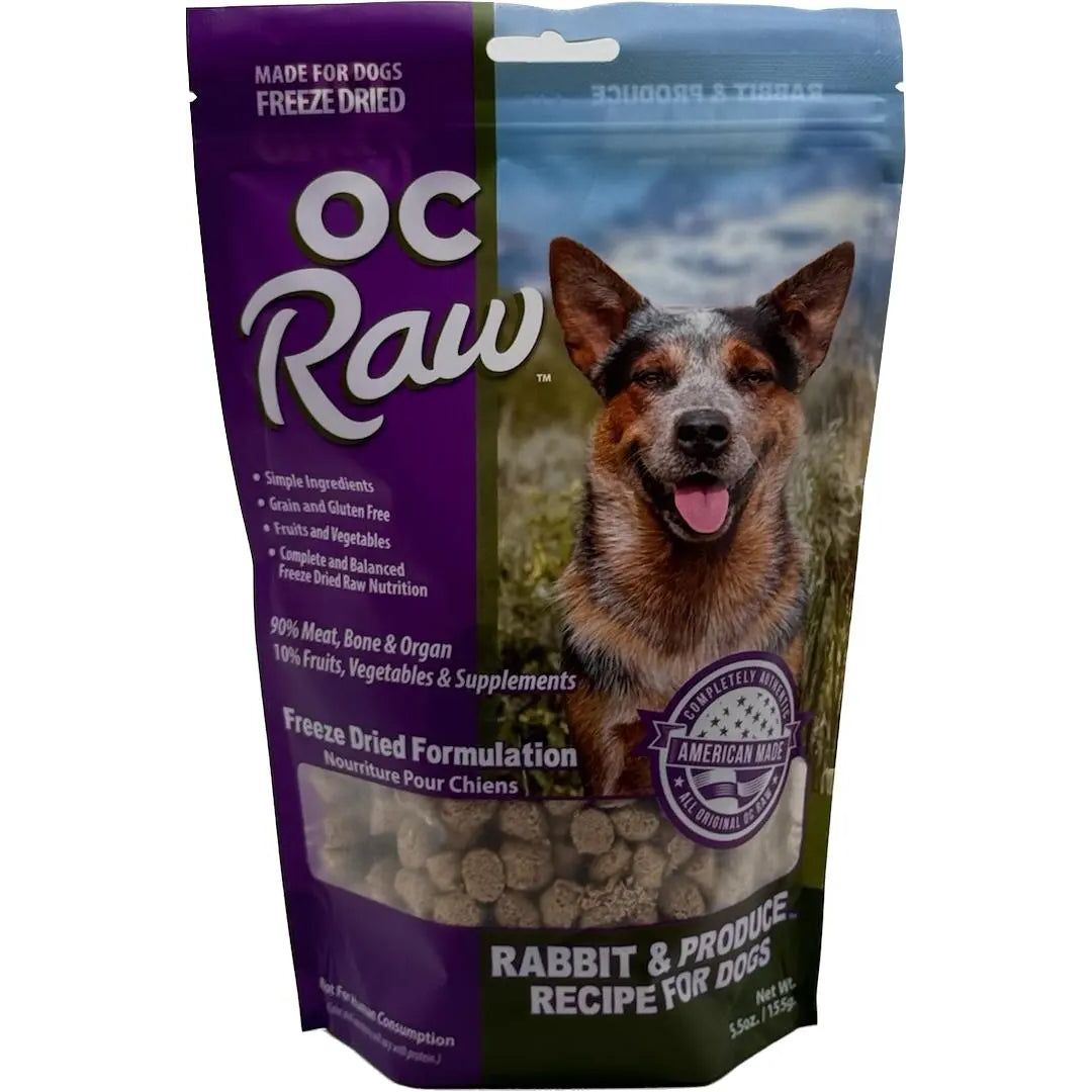 OC Raw Freeze Dried Meaty Rox Rabbit & Produce  Dog Food 5.5oz OC Raw