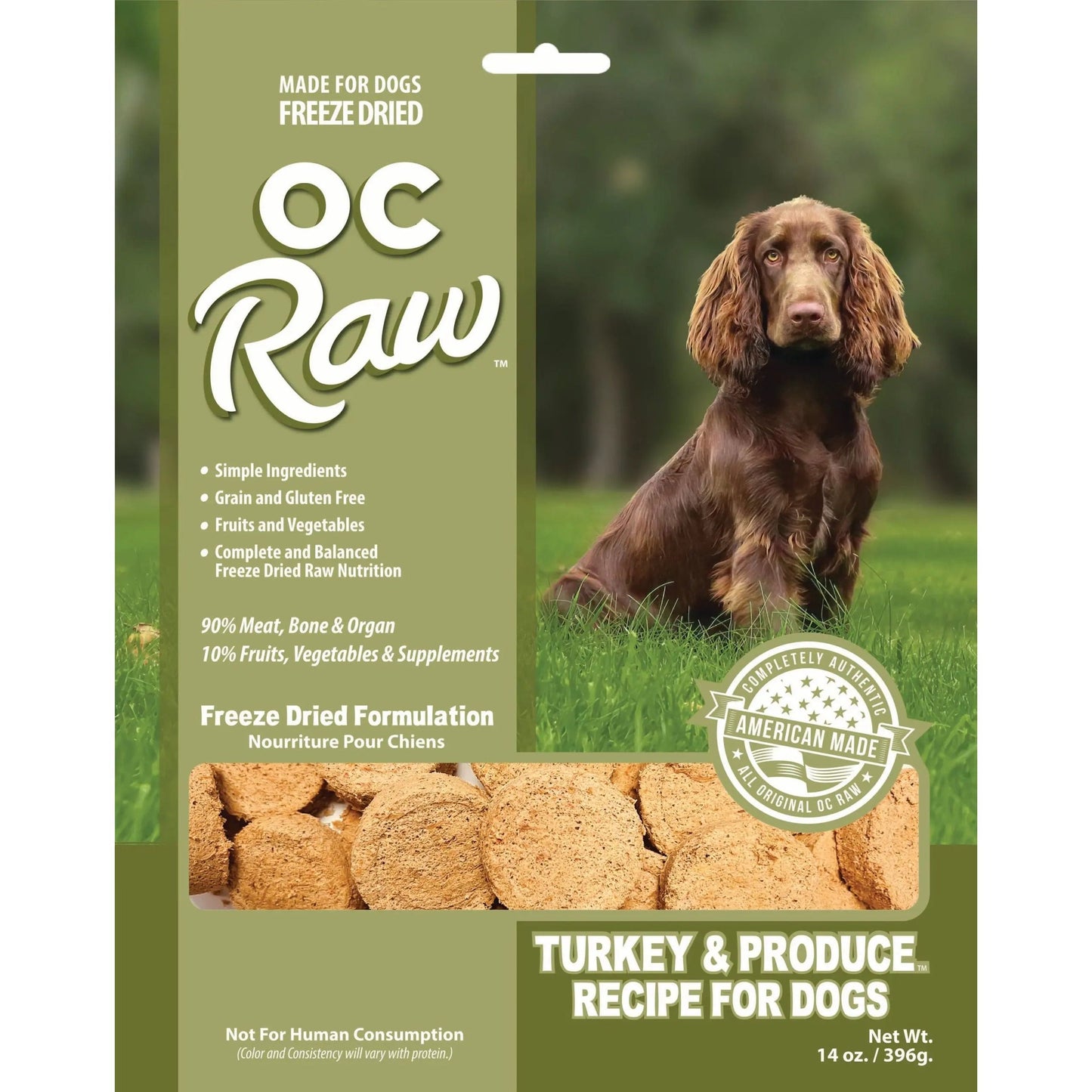 OC Raw Freeze Dried Meaty Rox Turkey & Produce Sliders Dog Food 14oz OC Raw