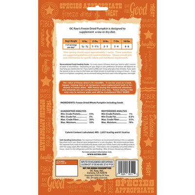 OC Raw Pumpkin Rox Freeze Dried Dog Supplements 5.5oz OC Raw