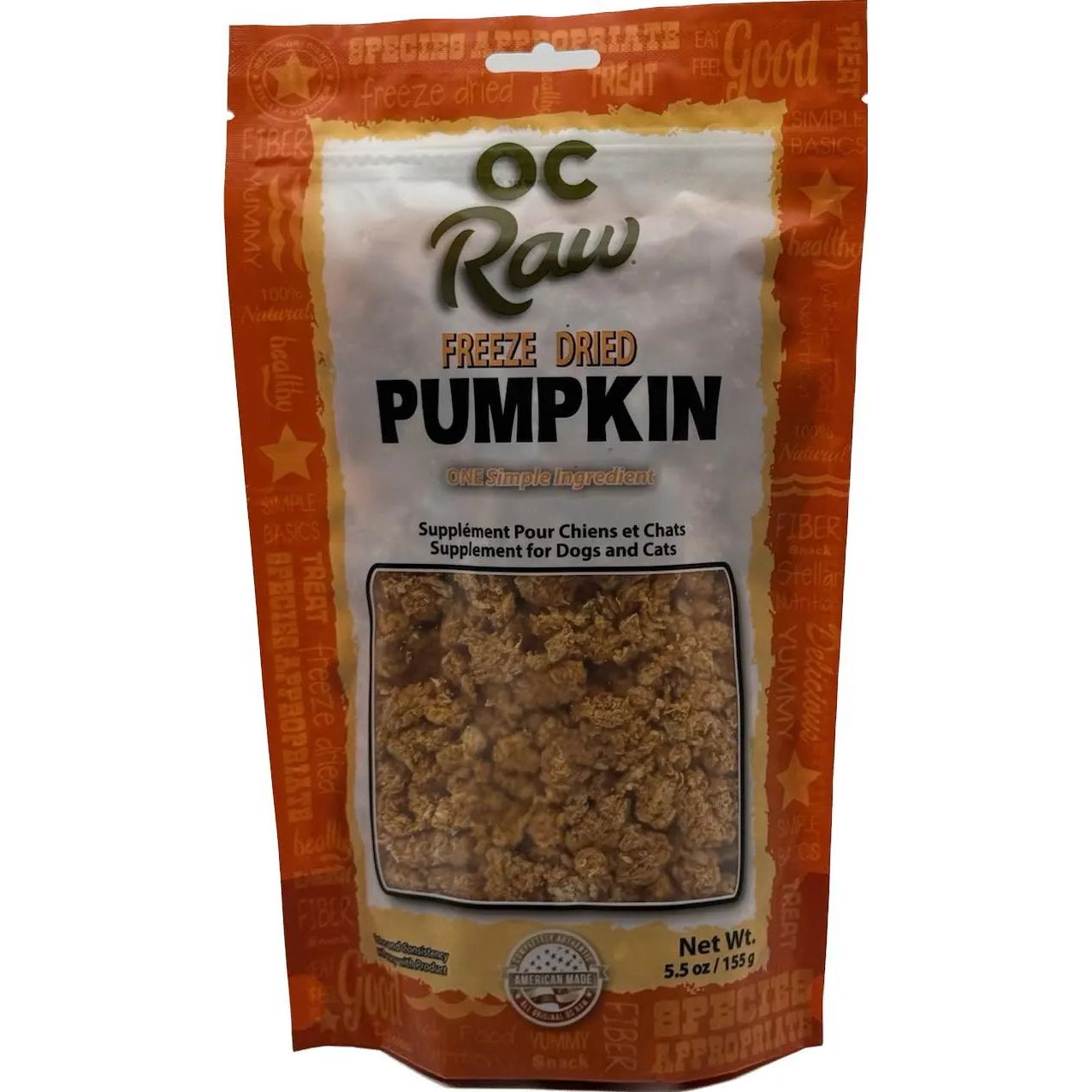 OC Raw Pumpkin Rox Freeze Dried Dog Supplements 5.5oz OC Raw