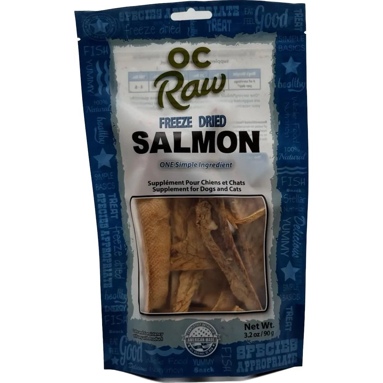 OC Raw Salmon Freeze Dried Dog Treats 3.2oz OC Raw