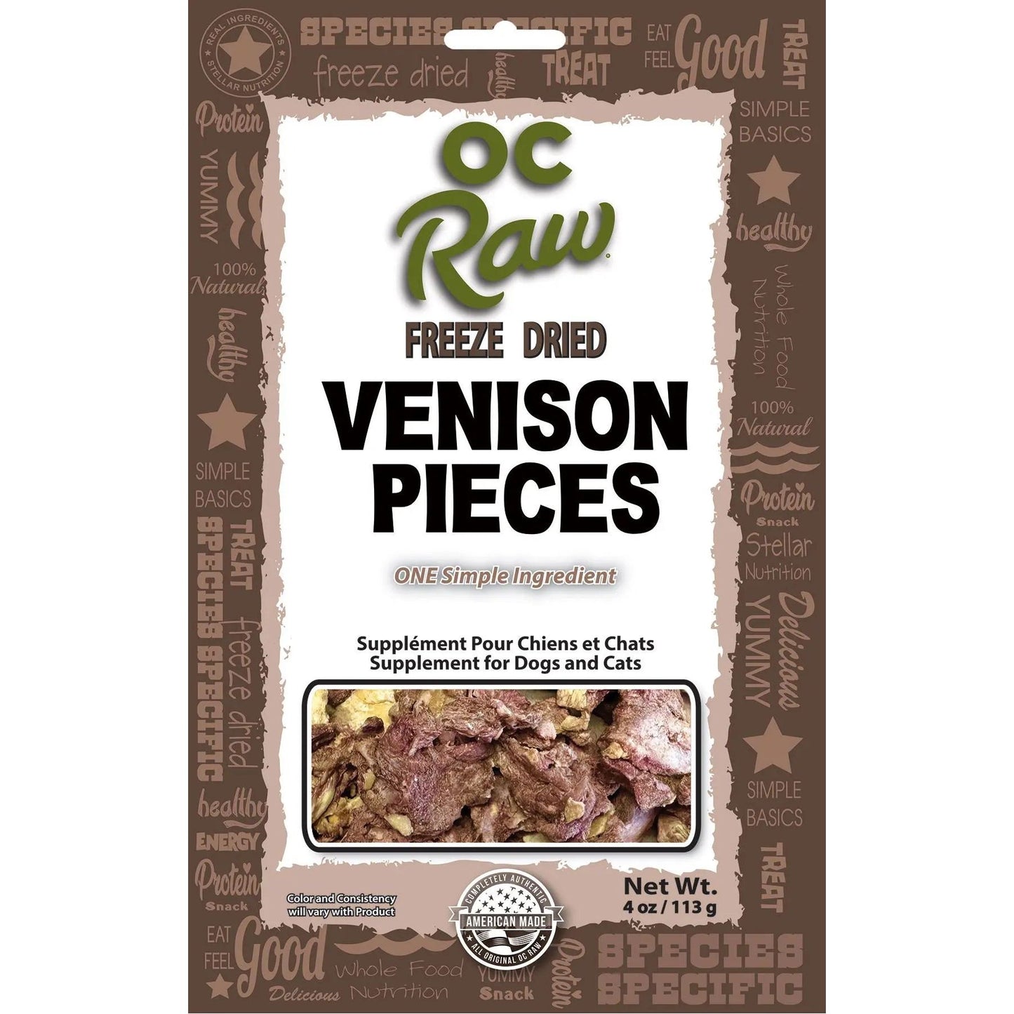 OC Raw Venison Freeze Dried Dog Treats 4oz OC Raw