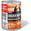 A can of ORIJEN Adult High-Protein Poultry Pate with Liver Wet Dog Food (12ea/12.8 oz) features a person and dog at sunset. The label highlights 95% animal ingredients, including chicken and turkey for a protein-rich meal.