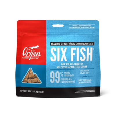 ORIJEN Six Fish Grain-Free Freeze-Dried Cat Treats 1.25 oz ORIJEN