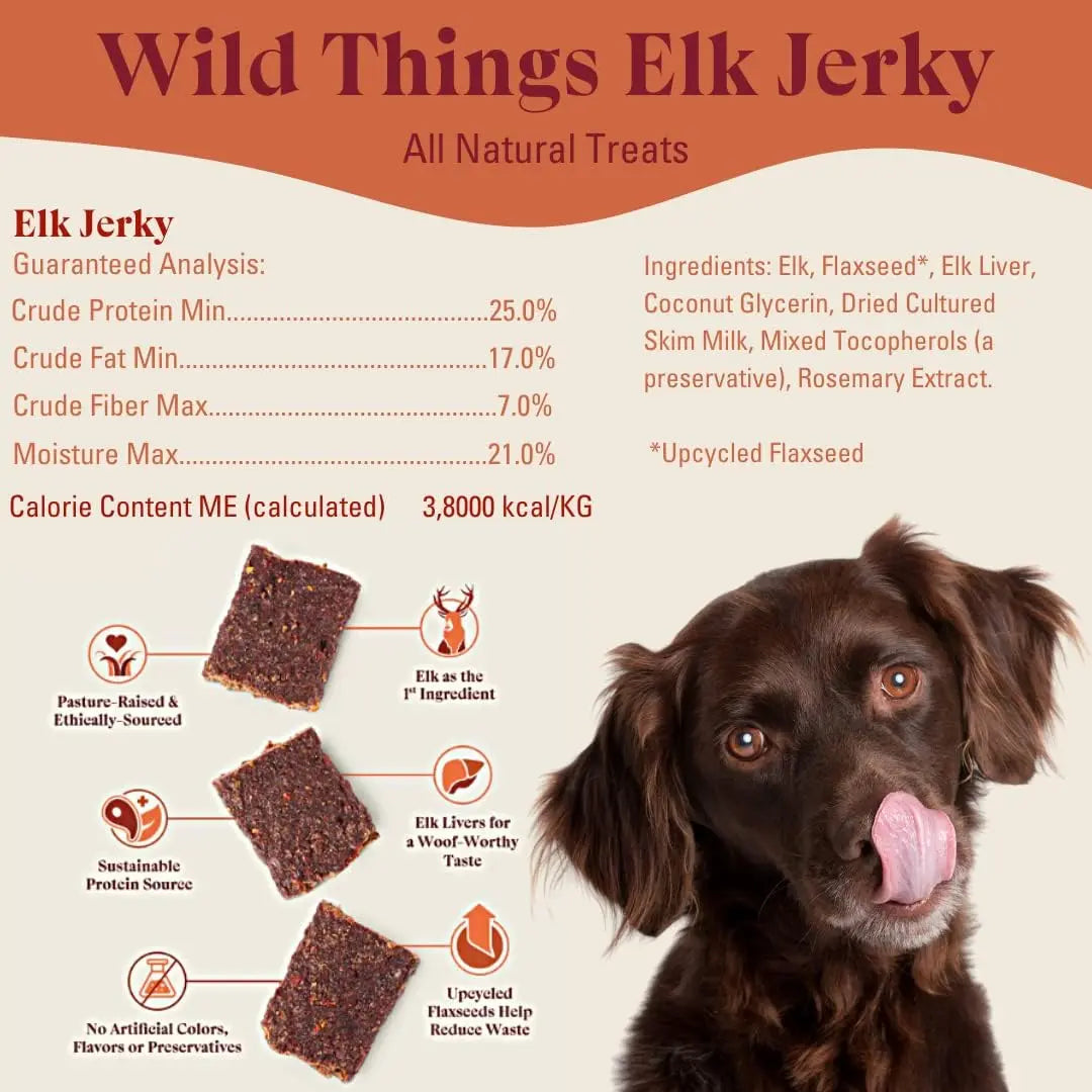 OTIS Wild Things Grass-Fed Elk Jerky Dog Treats OTIS