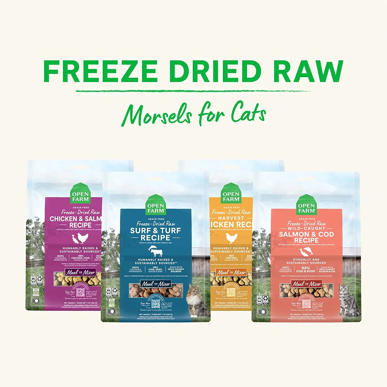 Open Farm Surf & Turf Freeze-Dried Raw Morsels Cat Food Open Farm