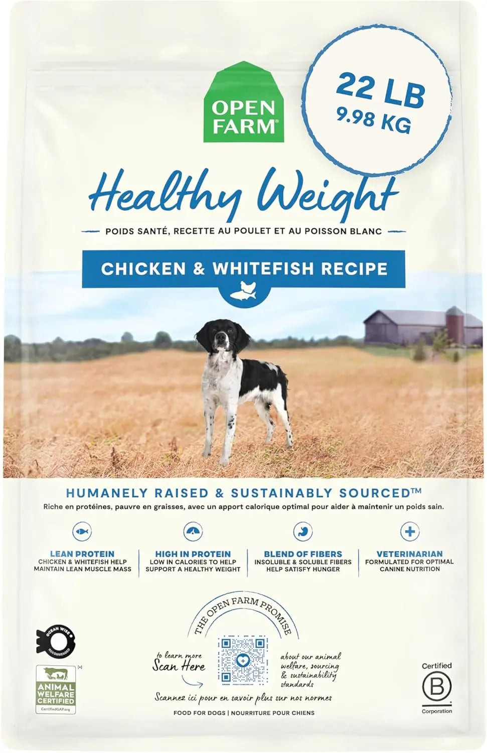 Open Farm Veterinarian Formulated Kibble Chicken & Whitefish Healthy Weight Dog Food Open Farm