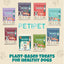 Eight PETIPET Bladder Booster Cranberry Chews for Dogs (7oz) are arranged in two rows on a beige paw-print background. Text reads “PETIPET” and “Plant-Based Treats For Healthy Dogs,” highlighting urinary and kidney health support.