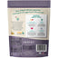 Back of PETIPET Omega DHA Bites Apple & Carrot Soft Chews (7oz) shows nutritional info, marine algae DHA+EPA ingredients, company and recycling details, plus highlights on limited ingredients and organic sourcing for dog brain & heart health.