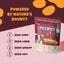 A vibrant ad for PETIPET Turmeric Bites + Curcumin Apple & Carrot Flavored Soft Chew Anti-Inflammatory Supplement for Dogs (7oz) spotlights its non-GMO, no corn/wheat/soy formula. Text: “Powered by Nature’s Bounty & Curcumin for Anti-Inflammatory Relief.”.