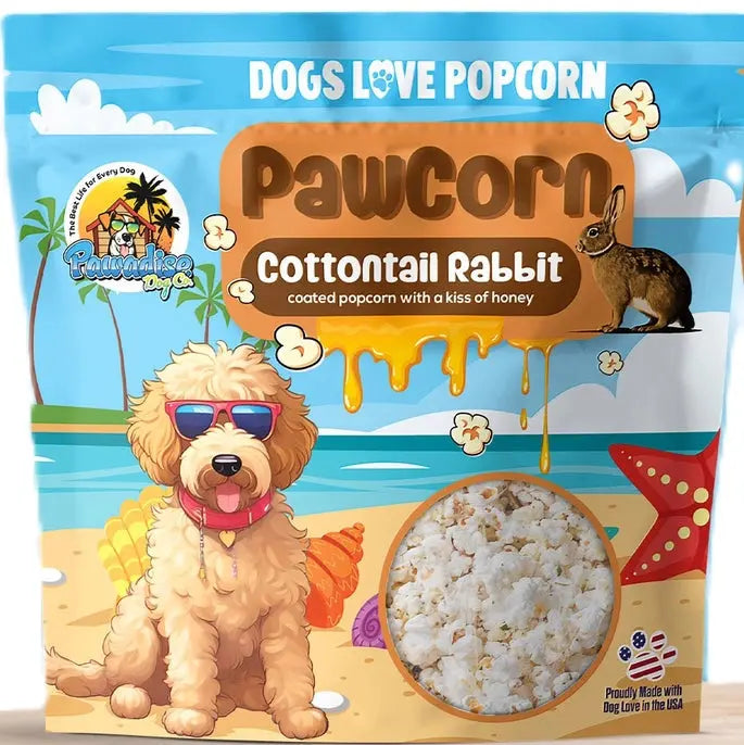 PawCorn Cottontail Rabbit Healthy Dog Treats Popcorn for Dogs PawCorn