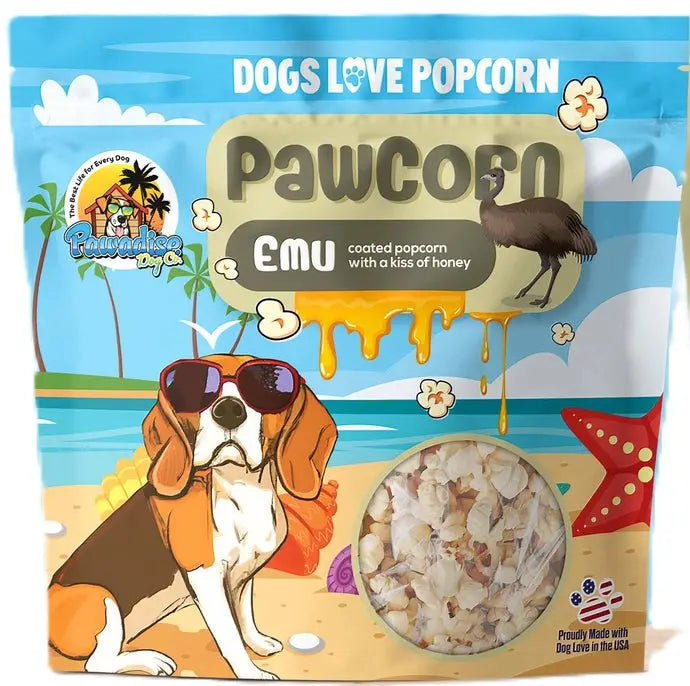 PawCorn Emu Healthy Dog Treats Popcorn for Dogs PawCorn