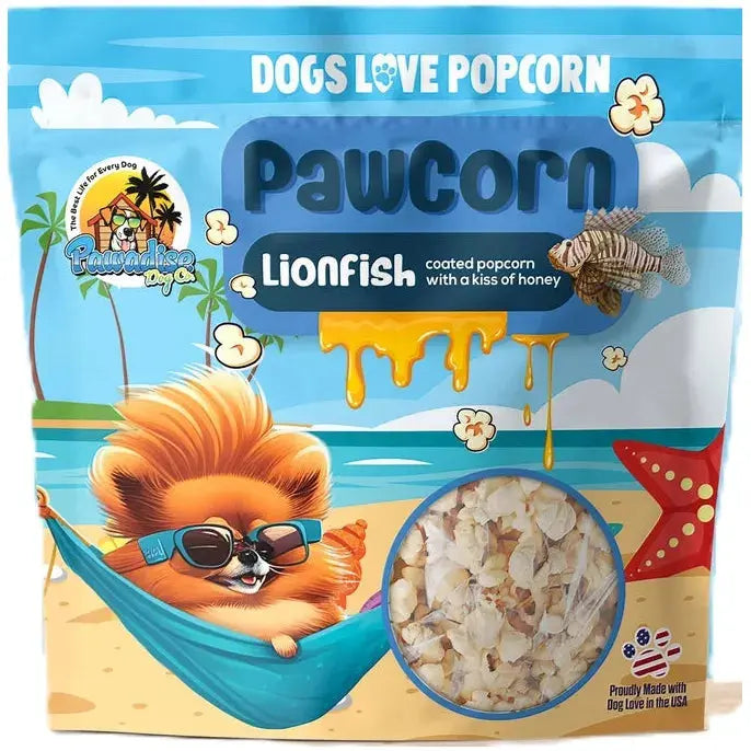 PawCorn Lionfish Healthy Dog Treats Popcorn for Dogs PawCorn
