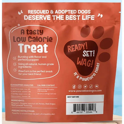 PawCorn Red Angus Beef Healthy Dog Treats Popcorn for Dogs PawCorn