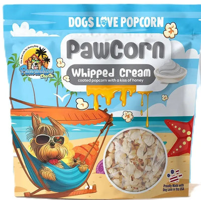 PawCorn Whipped Cream Healthy Dog Treats Popcorn for Dogs PawCorn