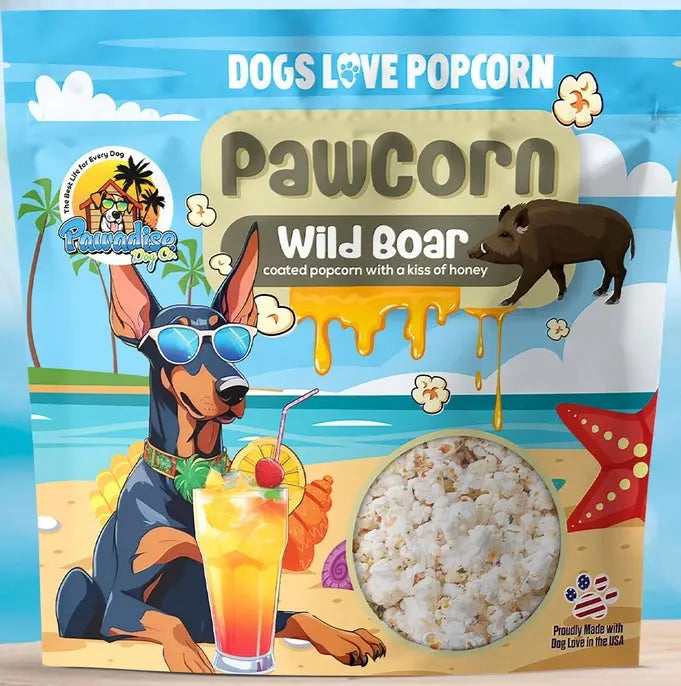 PawCorn Wild Boar Healthy Dog Treats Popcorn for Dogs PawCorn