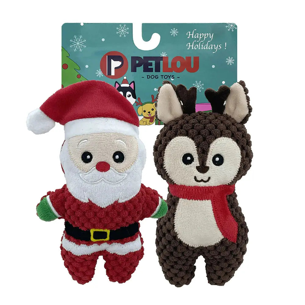 PetLou Christmas Twin Pack Holiday Dog Toys 6" Petlou