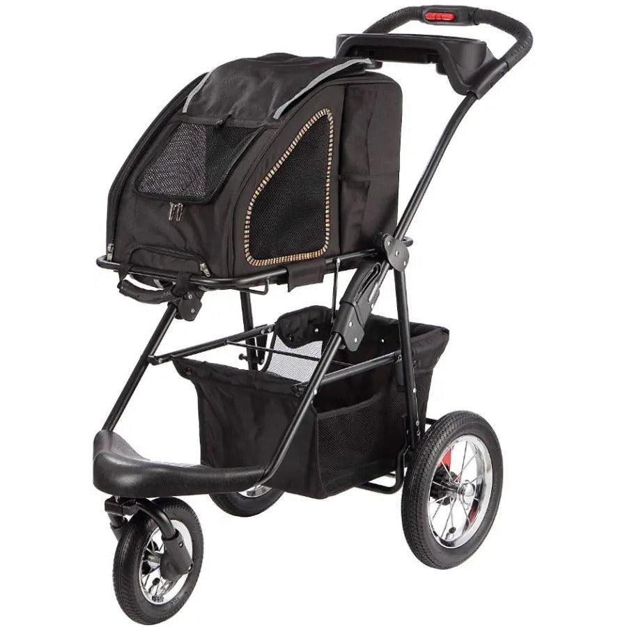 Petique 5-in-1 Travel System with Pet Carrier and Pet Stroller for Dogs and Cats Petique