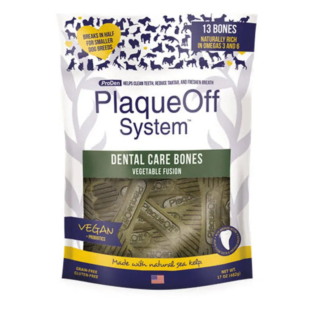 PlaqueOff System Natural Flavored Dental Bone Dog Treats PlaqueOff