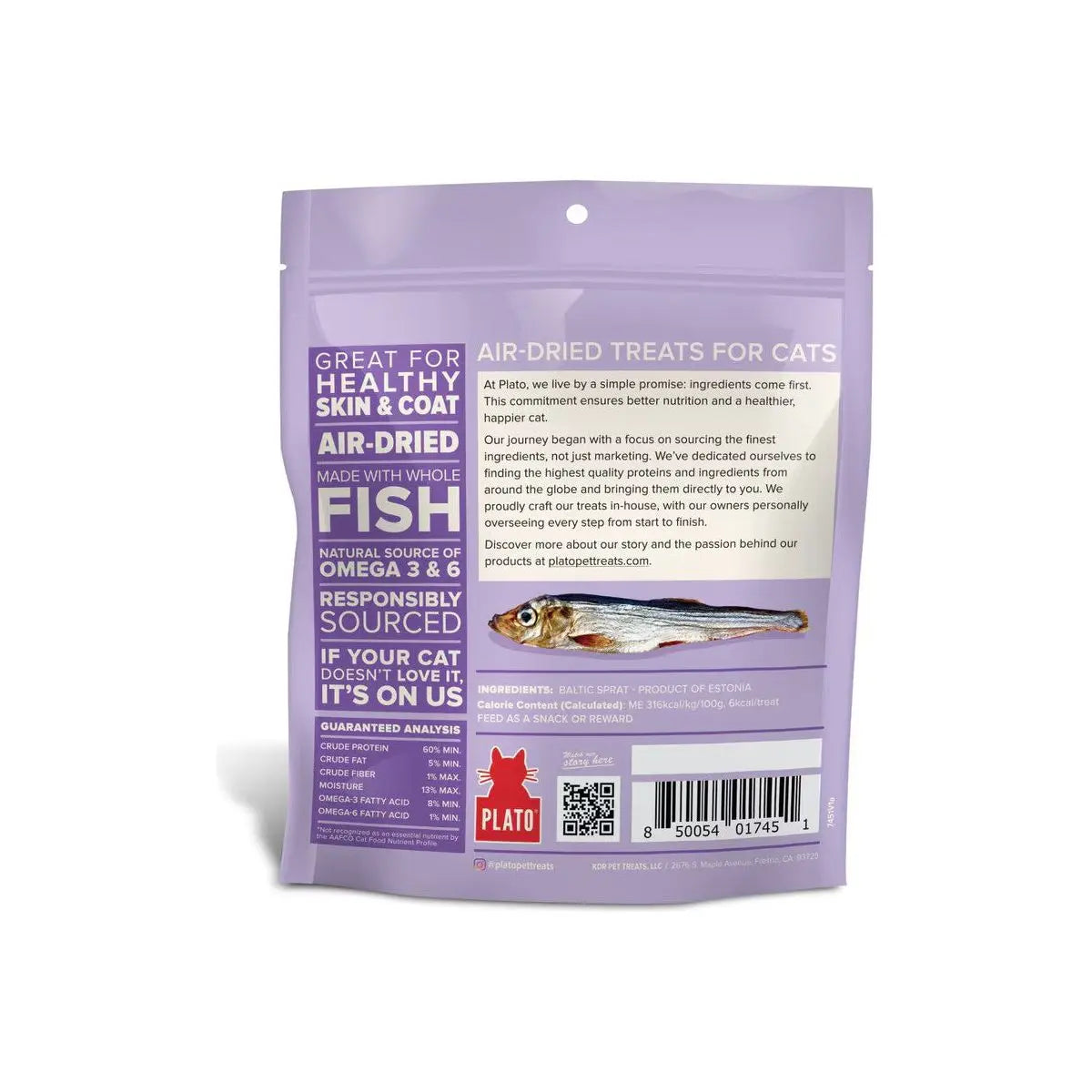 Plato Air-Dried Cat Treats Baltic Sprat 1.5oz Plato