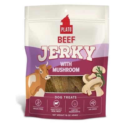 Plato Beef Jerky with Mushroom Dog Treats Plato