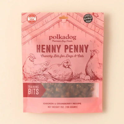 Polkadog Henny Penny Chicken & Cranberry Training Bits Crunchy Dog and Cat Treats Polka Dog