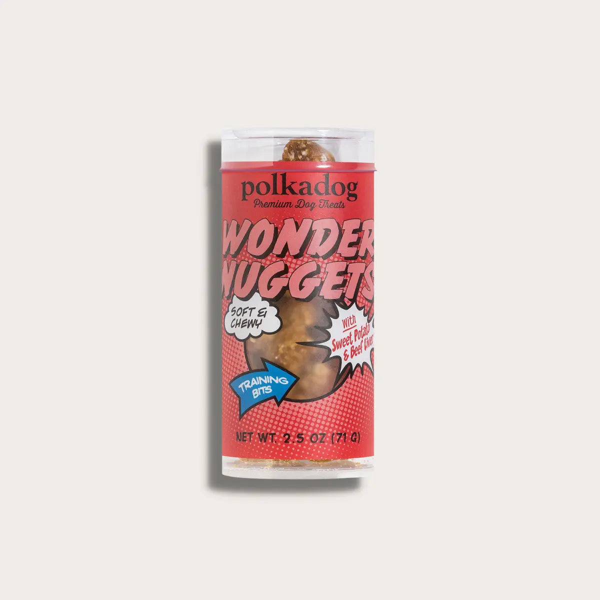 Polkadog Mini Tubes Wonder Nuggets Beef Sweet Potato Dog Treats- 2.5 oz Polka Dog