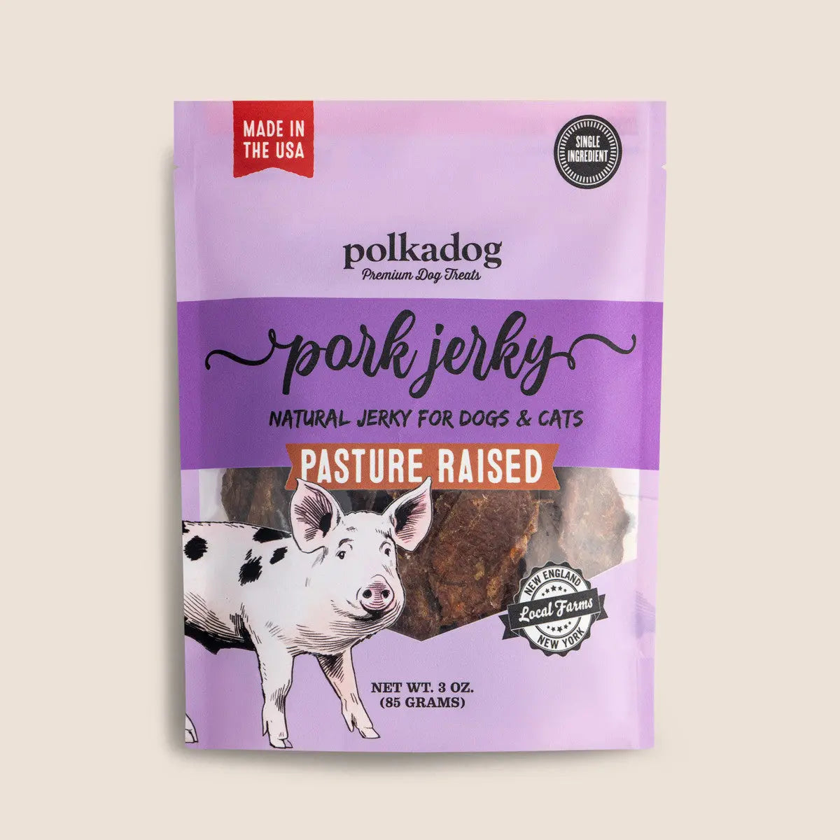 Polkadog Pouch: Pork Jerky Dog Treats Polka Dog