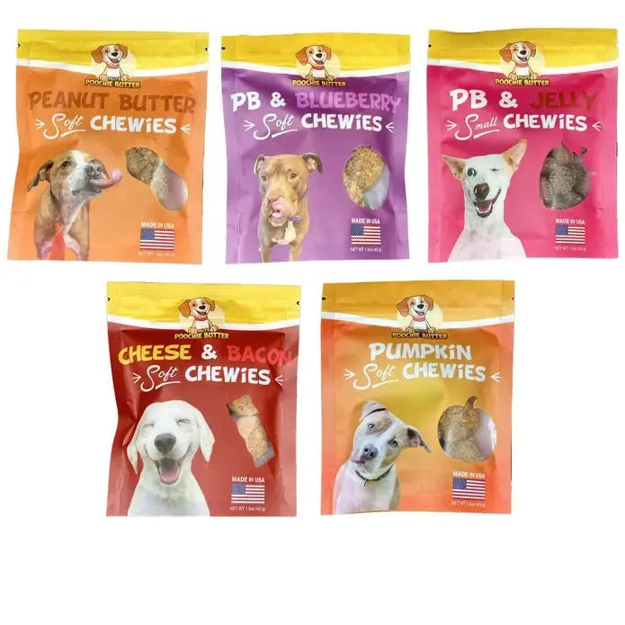 Poochie Butter Baked Dog Treat Soft Chewie Collection 1.5oz - Talis Us
