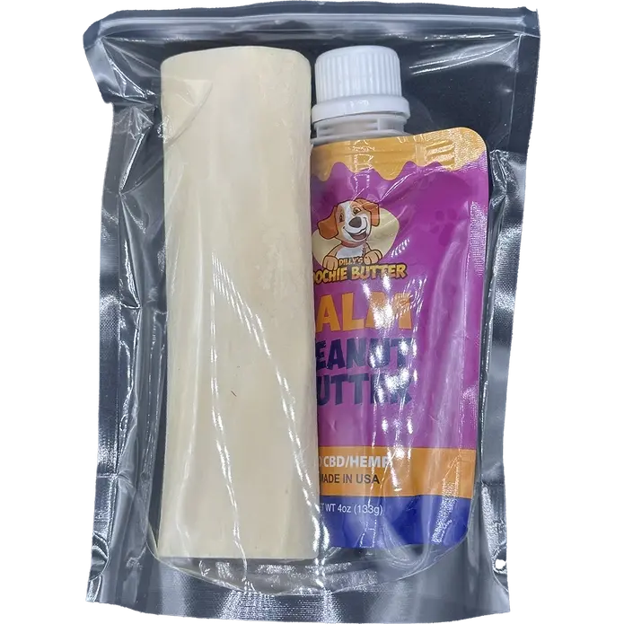 Poochie Butter Calm Pb Squeeze Pack & Marrow Bone Dog Treats Poochie Butter