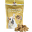 A yellow bag of Poochie Butter Cheezy Soft Chewy Dog Treats features a smiling corgi and crumbly treats. Made with premium ingredients, these treats deliver a tasty white cheddar flavor dogs will love.