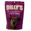 Purple bag of Poochie Butter Dillys Blueberry Soft & Chewy Dog Treats, showing a brown dog looking up, with bold white and yellow text on the packaging.