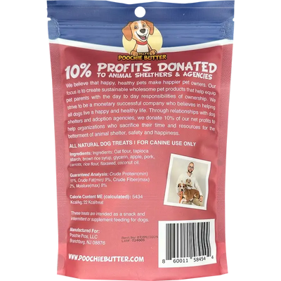 Poochie Butter Pork & Apple Soft Chewy Dog Treats 8oz Poochie Butter