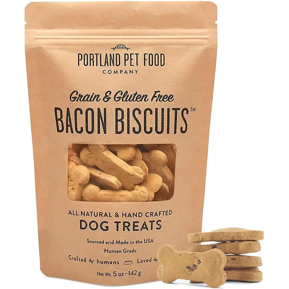 Portland Pet Food Company Bacon Biscuits Grain-Free & Gluten-Free Dog Treats 5oz Portland Pet Food