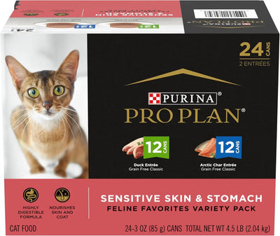 Pro Plan Grain Free Sensitive Skin & Stomach Variety Pack Adult Wet Cat Food 24 / 3 oz Purina Pro Plan