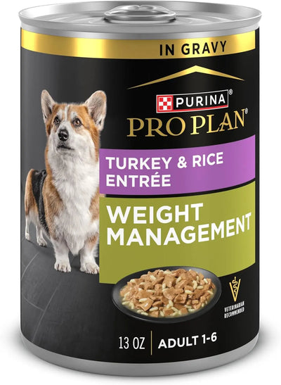 Pro Plan Weight Management Turkey & Rice Morsels in Gravy Adult Wet Dog Food 12 / 13 oz Purina Pro Plan